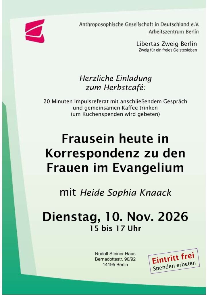 Plakat zur Veranstaltung „Frausein heute in Korrespondenz zu den Frauen im Evangelium“