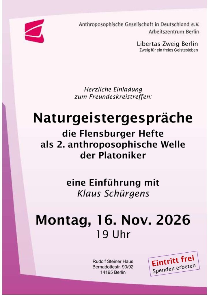 Plakat zur Veranstaltung „Naturgeistergespräche“