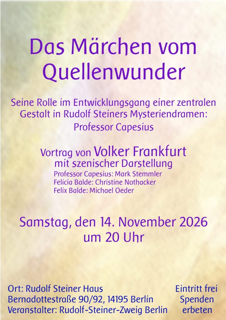 Plakat zur Veranstaltung „Das Märchen vom Quellenwunder“