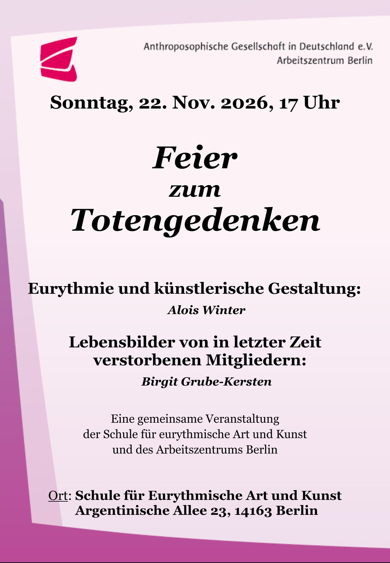 Feier zum Totengedenken 🗓